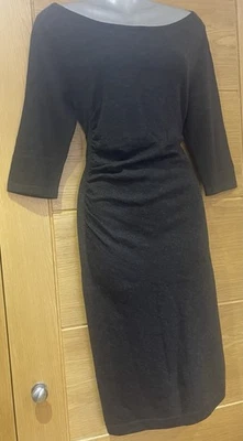 Phase Eight Charcoal Grey Merino Wool Blend Dress Size 14 Uk - Image 1 of 4
