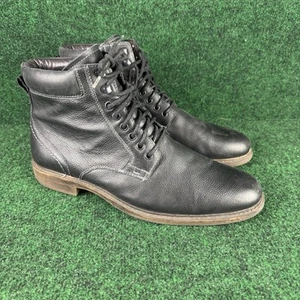 Johnston And Murphy Barrett Mens Lace Up Boots Black Leather Size 11 - Picture 1 of 9