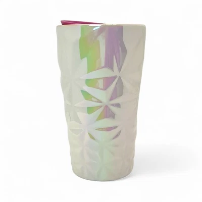 Taza vaso de viaje de cerámica geométrica iridiscente prisma Starbucks Luster 2023 12 oz Foto 1 de 4