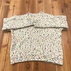 Adora Multicolor Polka Dot Crew Neck Textured Party Sweater Adult Size S
