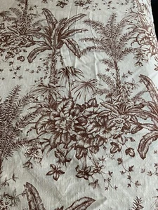WAVERLY Palm Tree Floral Brown Tan Comforter QUEEN Bedspread Tropical Beach - Picture 1 of 9