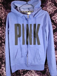 Blueish - PINK - Full Zip Up Hoodie Sweatshirt - Adult Size Medium - Picture 1 of 7