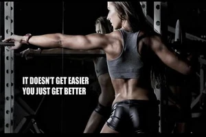 WORKOUT MOTIVATION DOESN'T GET EASIER - Poster 20x30 MUSCLE WORKOUT - Picture 1 of 2