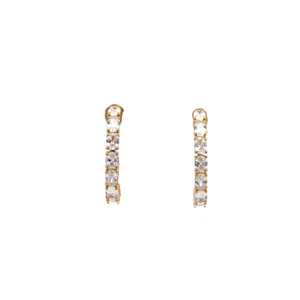 1Ct Lab Grown Diamond 10K Yellow Gold Fashion Open Hoop Earrings 2.67 gram - Picture 1 of 8