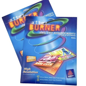 2 Pack ~ Avery After Burner Printable Inkjet CD Jewel Case Booklets / Inserts - Picture 1 of 2