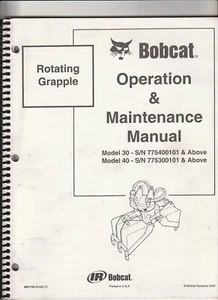Manual de operación y mantenimiento de agarre giratorio Bobcat 30, 40 - Imagen 1 de 2
