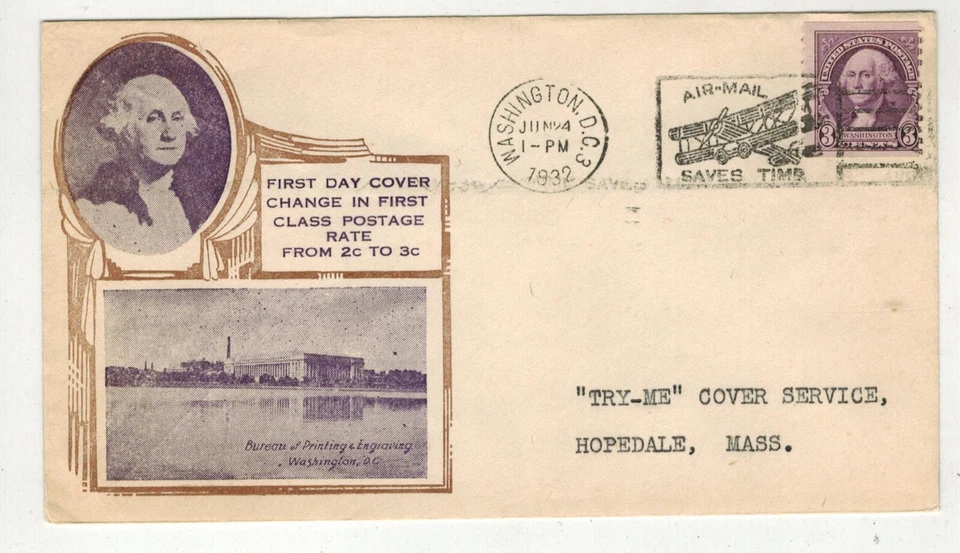 1932 GEORGE WASHINGTON BICENTENNIAL YEAR OLD FDC 721-5 IOOR CACHET Nice! - Image 1 of 1