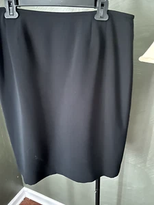 KASPER Women's 100% Polyester Career Pencil Skirt Lined Solid Black Size 14P 25" - Picture 1 of 9