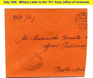 FASCIST ITALY HOMELAND DEFENSE @ Po-River Army HQ 1940 military postmarks (1014) - Picture 1 of 8