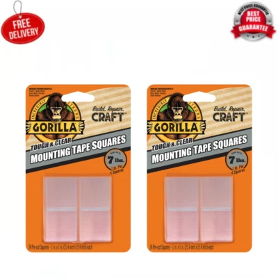 Gorilla Glue 1" Double-Sided Mounting Tape Squares, 48 Pre-Cut Pieces, Clear NEW - Image 1 of 4