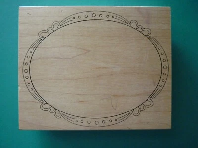 Oval Frame with Decorative Border, X-Large STAMPS HAPPEN Rubber Stamp - Image 1 of 2