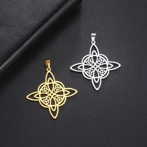 5 piezas Dijes de nudo de bruja Collar Dije Trinidad Brujería Dije Fabricación de joyas  - Imagen 1 de 11