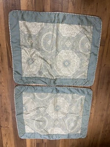 (2) Pillow Shams Blue Rope Trim Standard Size - Picture 1 of 10