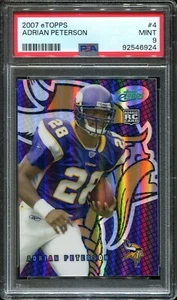 2007 eTopps Adrian Peterson /1999 #4 Minnesota Vikings RC PSA 9 MINT - Picture 1 of 3