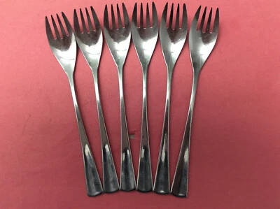 6 tenedores de ensalada de acero inoxidable Reed & Barton Rebacraft NARVIK (Japón) Foto 1 de 2