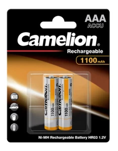 2 x bateria Camelion 1100mAh NiMh Accu AAA Micro HR03 1,2V DECT telefon - Zdjęcie 1 z 2