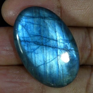 Crown Chakra Blue Flash Labradorite Oval Cabochon Gemstone 57.70 Cts - Picture 1 of 6