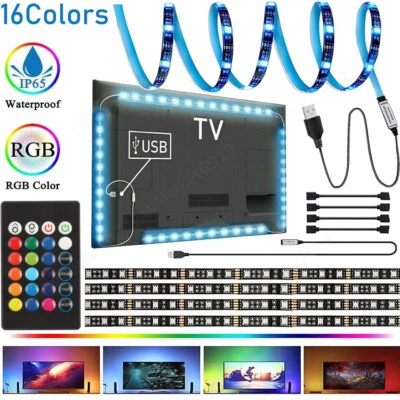 YUMARKET 5V USB LED Strip TV Monitor Background Light 5050 RGB Color Changing w/Remote