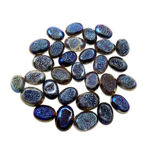Cabujón ovalado de cuarzo natural druso piedra brillante múltiple 11 piezas 13*18 mm 105 CT - Imagen 1 de 3