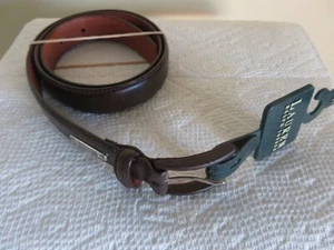 LAUREN- Dk Brown-100% Genuine Leather Belt- size M - 36" long X ~ 1" wide - Picture 1 of 3