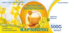 Etiketten bunt für deutschen Bienenhonig RAPSHONIG 100Stk/1Pack - Bild 1 von 1