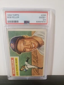1956 Topps Baseball PSA 2.5 - #200 Bob Feller, HOF, Cleveland Indians - Picture 1 of 3