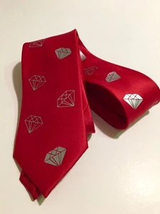 Diamonds Neckties, Great Quality , Brand New, Red Tie - Picture 1 of 7