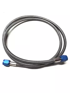 4AN NITROUS OXIDE LINE 10 FT STAINLESS STEEL BRAIDED BLUE ENDS - Picture 1 of 1