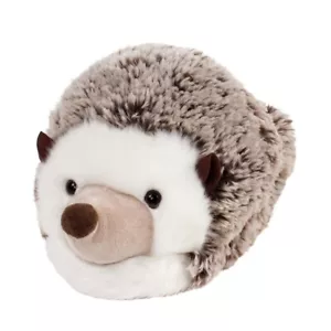 Fuzzy Hedgehog Slippers -Brown and White House Shoes - One Size - Picture 1 of 6