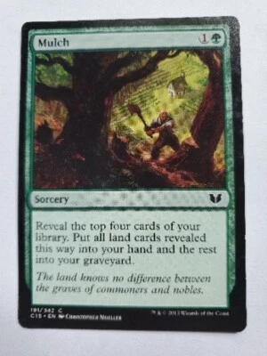 MTG Magic The Gathering Card Mulch Sorcery Green Commander 2015   - Image 1 of 2