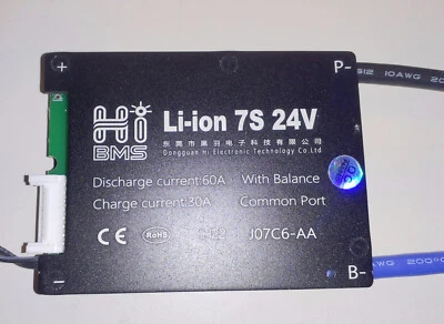LiIon Akku BMS 7S 24V 60A mit Balancing - Bild 1 von 2