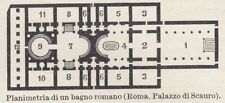G7070 Rome - Palace Scauro - Plan Bathroom Romano - 1925 Vintage Map