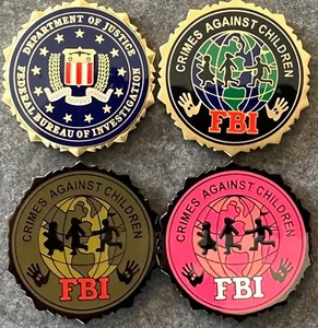 FBI - CAC Crimes Against Children “Fleeing Children” SET 1.75in version coin - Picture 1 of 1