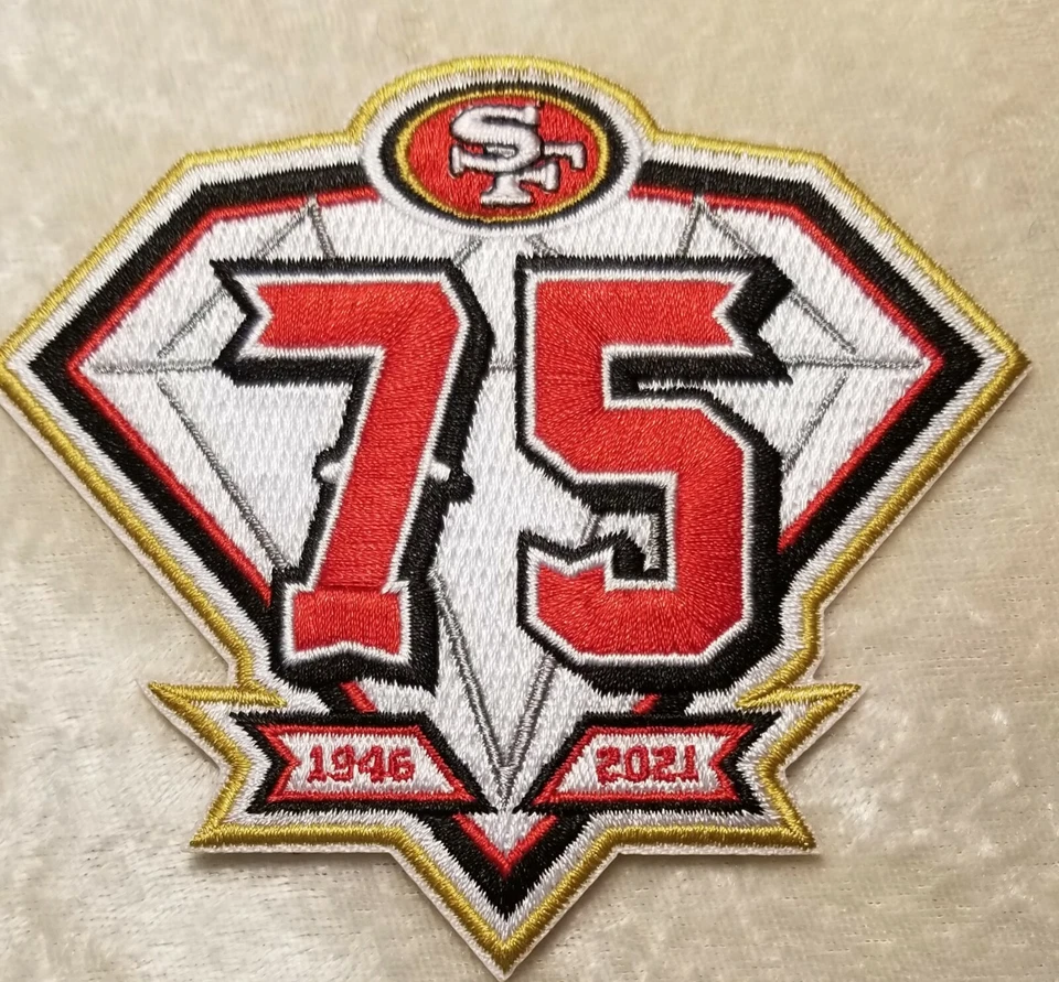 San Francisco 49ers 75 Years 4" Iron On Embroidered Patch~ Free Tracking!