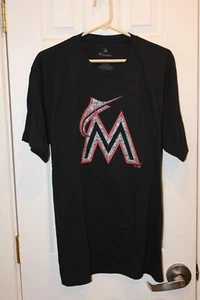 black Miami Marlins graphic logo t-shirt (NWOT) - adult XL - Picture 1 of 4