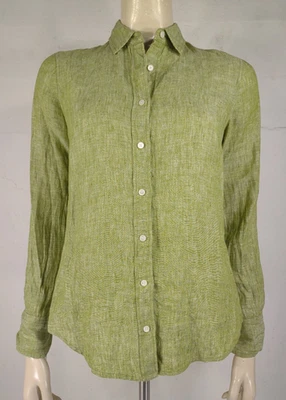 J. Crew Baird McNutt Verde 100% Lino Manga Larga Botón Delantero Camisa Damas 0 Foto 1 de 4