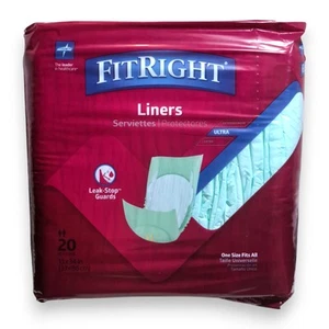 Fodere Medline FitRight Ultra Adulto Taglia Unica 20 Ct 13 x 34 Fitliner300 - Foto 1 di 3