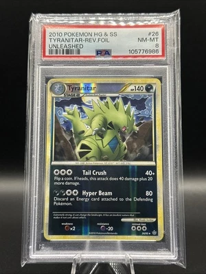2010 Pokemon HG&SS Tyranitar-Reverse Foil Unleashed #26 PSA 8 - Image 1 of 2