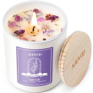 Lavender Scented Candles for Women - Aromatherapy Candle with Crystals Inside... - Picture 1 of 8