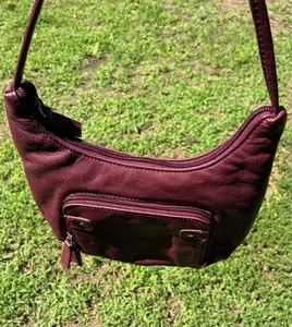 Stone & Co. Stylish Leather Crossbody Bag - Maroon/Burgundy  - Picture 1 of 4