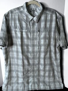 Eddie Bauer Short Sleeve Casual Button-Up/Collar Shirt Gray Plaid Size Large. - Picture 1 of 10