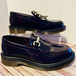 Dr Martens Adrian Snaffle Cherry Red Arcadia Leder Halbschuhe M6 W 7 Kiltie Gold - Bild 1 von 8