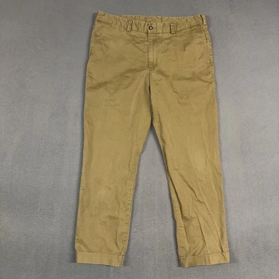Bills Khakis Pants Mens 37 (Fits 36) Brown Trim Fit Cuffed Flat Front Cotton - Image 1 of 4