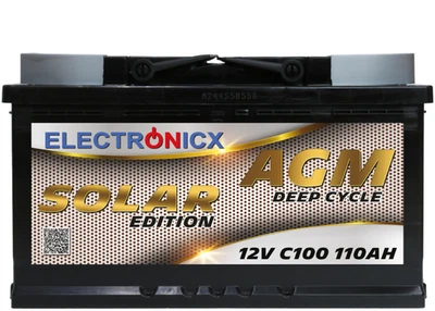 Solarbatterie 12V 110AH Electronicx Solar Edition AGM Batterie Solar Akku Versor - Bild 1 von 4
