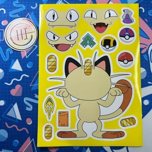 Pokemon Wasserdichter Vinyl Stickerbogen | Dress Up Pokémon 8,5" x 6" aaa - Bild 1 von 1