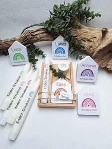 Geschenk Set zur Einschulung Schule * Schulkind * Regenbogen * personalisiert * - Bild 1 von 12