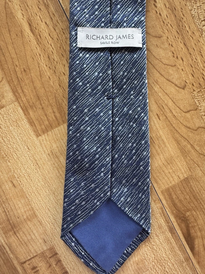 Richard James Savile Row Blue Patterned 100% Italian Silk Tie - Image 1 of 4