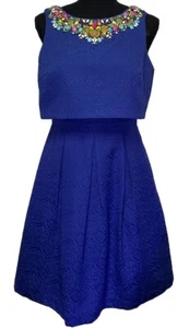 Nuevo con etiquetas Conjunto de Vestido Formal Anthropologie Azul Cuentas 2 Piezas Talla 4 | Noche o Evento - Imagen 1 de 24