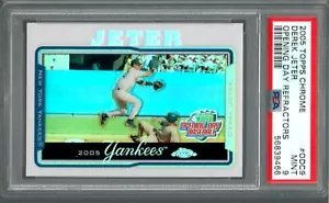 2005 Topps Chrome Opening Day Refractor #ODC9 Derek Jeter PSA 9 MINT Yankees HOF - Picture 1 of 2