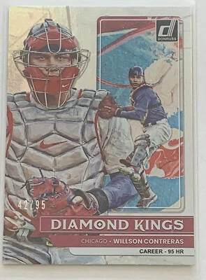 Wilson Contreras  2022 Panini Donruss Diamond Kings Silver Holo 42/95  #24 Cubs - Image 1 of 3